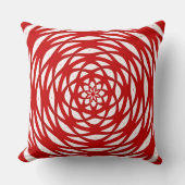 フラワーレッドホワイトクリスマスモダンデザイン クッション (正面)