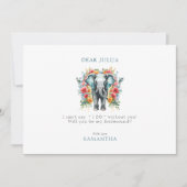 フラワーレディベイ ブルーになりますか？ 私のブライズメイドに 招待状 (正面)