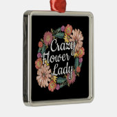 フラワーレディ熱狂するー – 《植物》百日草庭師 メタルオーナメント (右)