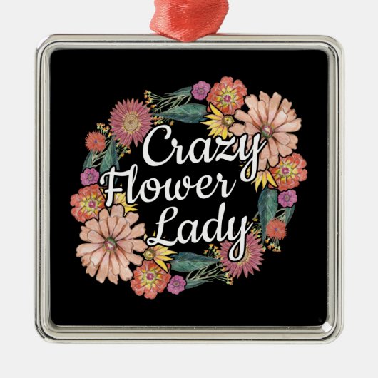 フラワーレディ熱狂するー – 《植物》百日草庭師 メタルオーナメント (正面)