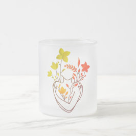 フラワーレディ – レトロ版 フロストグラスマグカップ