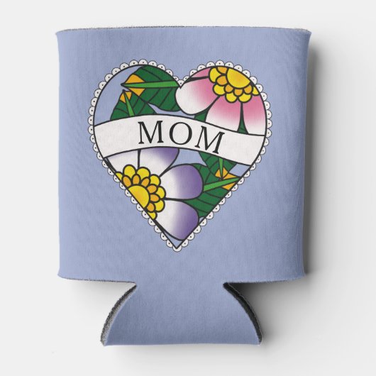 フラワーレースハートモマタトゥー 缶クーラー (正面)