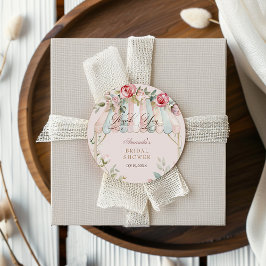 フラワーレース ウォーターカラー ブライダルシャワー ラウンドシール