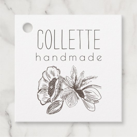 フラワーロゴ手作り製品つるラベル フェイバータグ (正面)