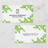 フラワーロゴ |グリーンリーフパターン 名刺 (正面/裏面)