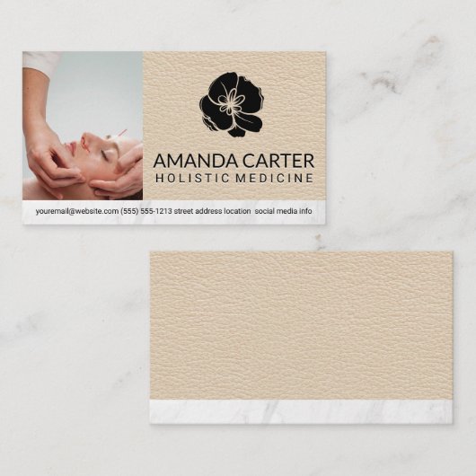 フラワーロゴ | 鍼灸師 名刺 (正面/裏面)