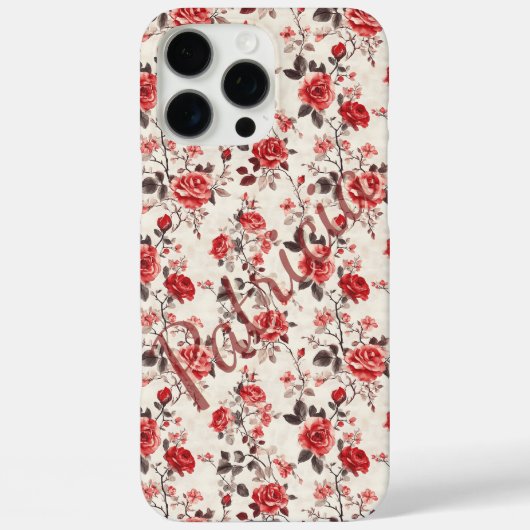 フラワーローズのカスタムネームiPhoneケース 女性向け Case-Mate iPhoneケース (裏面)