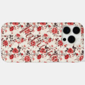フラワーローズのカスタムネームiPhoneケース 女性向け Case-Mate iPhoneケース (裏面 (横))