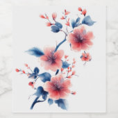 フラワーワインボトルシール ワインラベル (シングルラベル)