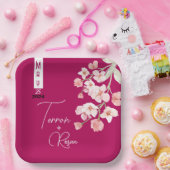 フラワーワイン ペーパープレート (パーティー)