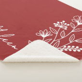 フラワーワイン レッド ブランケット, 彼女への特別なギフト - 名前入り シェルパブランケット (3/4)