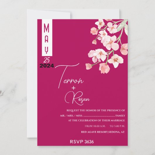 フラワーワイン 招待状 (正面)