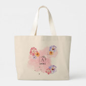 フラワーワコールジャンボトートバッグ　エレガントモノグラム ラージトートバッグ (裏面)