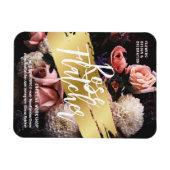 フラワーワークショップブラック金ゴールド マグネット (横)