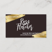 フラワーワークショップブラック金ゴールド 名刺 (裏面)