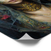 フラワーヴェール暗いゴシック様式ファンタジーアートポスター ポスター (角)