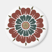 フラワー中国のオーナメントオーウェンジョーンズアジアンパタン マグネット (正面)