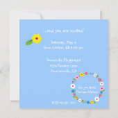 フラワー写真ガール誕生日招待状 招待状 (裏面)