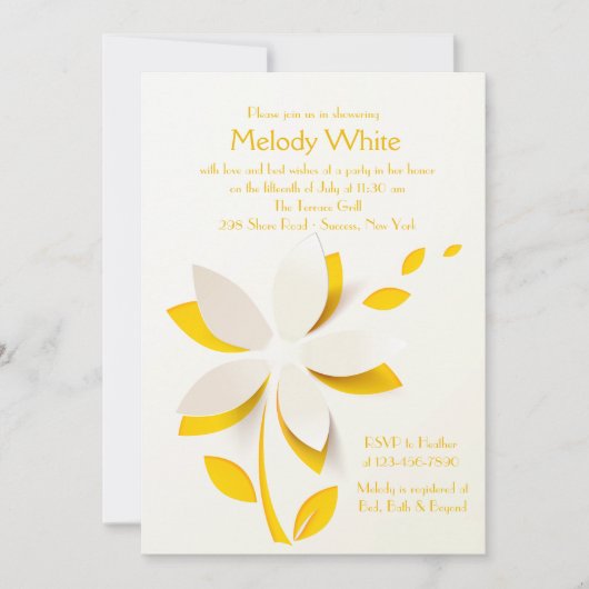 フラワー切り出し招待状 招待状 (正面)