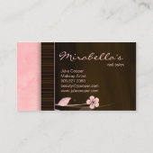フラワー名刺ピンクチョコレートブラウン 名刺 (裏面)
