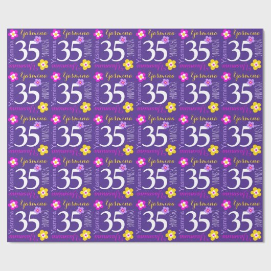 フラワー名前をカスタムするヤスミナ35歳 ラッピングペーパー (フラット)