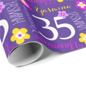 フラワー名前をカスタムするヤスミナ35歳 ラッピングペーパー (ロールコーナー)