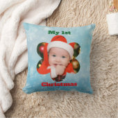 フラワー型 私の初めてのクリスマス 写真 クッション (ブランケット)