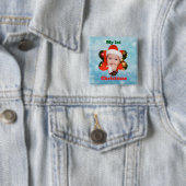 フラワー型 私の初めてのクリスマス 写真 缶バッジ (インサイチュ)