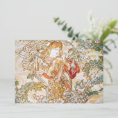 フラワー女神アールヌーボーアートワーク(アルフォンス・モア) 招待状 (スタンド正面)