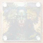 フラワー女神ファンタジーアートコースター ガラスコースター (裏面)