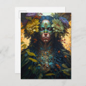 フラワー女神ファンタジーアート ポストカード (正面/裏面)