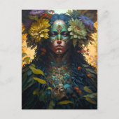 フラワー女神ファンタジーアート ポストカード (正面)