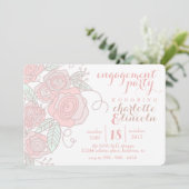 フラワー婚約パーティの招待 招待状 (スタンド正面)