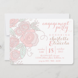 フラワー婚約パーティの招待 招待状
