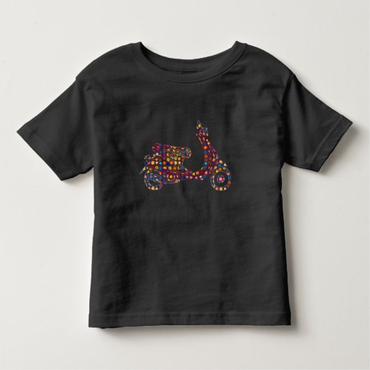 フラワー式モータースクーター自動二輪車 トドラーTシャツ (正面)