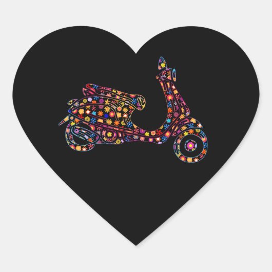 フラワー式モータースクーター自動二輪車 ハートシール (正面)