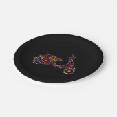 フラワー式モータースクーター自動二輪車 ペーパープレート (アングル)