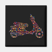 フラワー式モータースクーター自動二輪車 マグネット (正面)