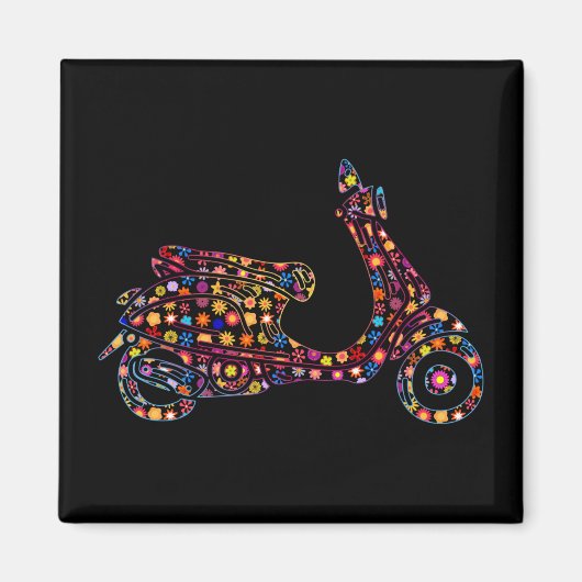 フラワー式モータースクーター自動二輪車 マグネット (正面)