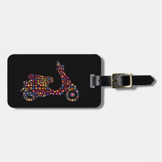 フラワー式モータースクーター自動二輪車 ラゲッジタグ (正面横)