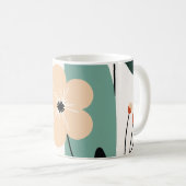 フラワー抽象パターン コーヒーマグカップ (正面右)