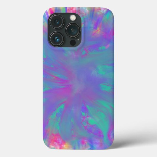 フラワー抽象芸術アートブルーピンクパープルアートフローラ Case-Mate iPhoneケース (裏面)