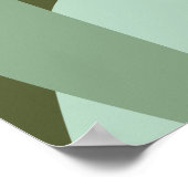 フラワー抽象芸術レトログリーン ポスター (角)