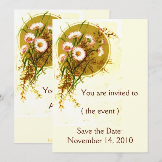 フラワー招待状 招待状 (正面/裏面)