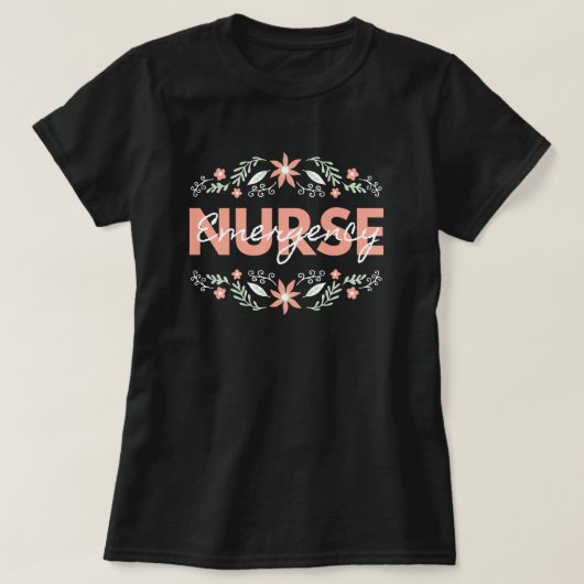 フラワー救急看護師 Tシャツ (デザイン正面)