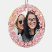 フラワー文字フレカスタムームの写真とリース セラミックオーナメント (左)