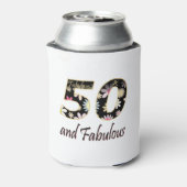 フラワー文字50と素晴らしい |第50回バースデーパーティー 缶クーラー (缶裏面)
