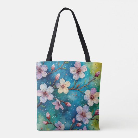 フラワー日本のアート桜トート トートバッグ (裏面)