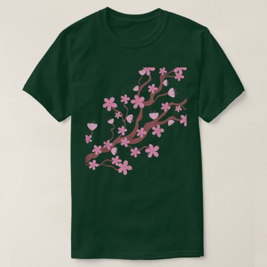 フラワー日本のブロッサム桜ヴィンテージ Tシャツ (デザイン正面)