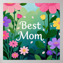 フラワー最高のフローラママガーデン ポスター